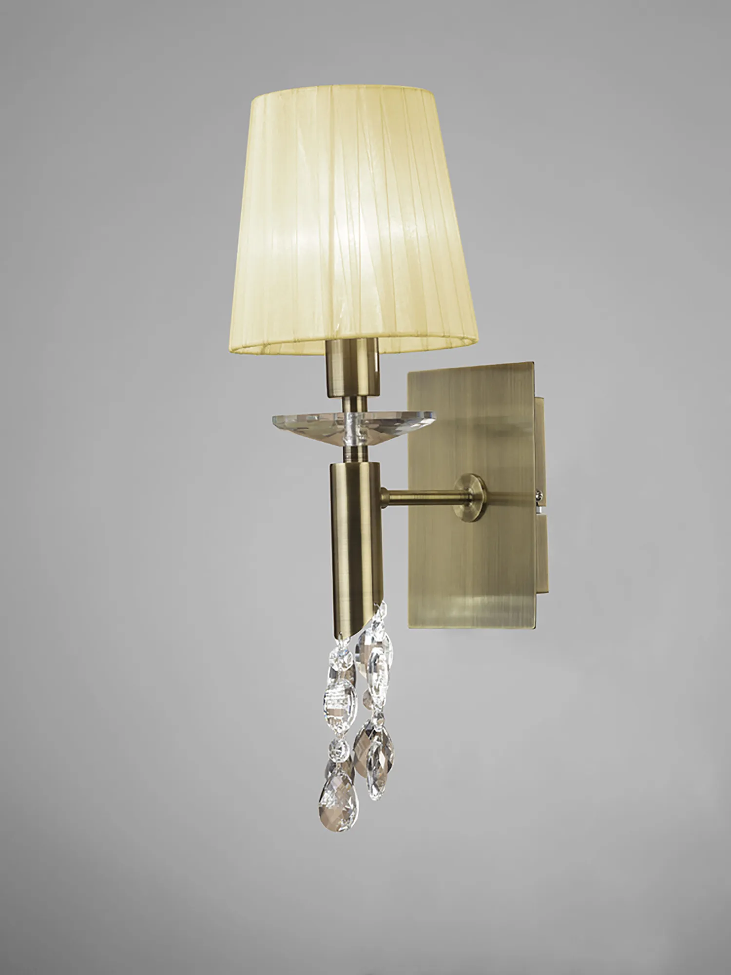 Tiffany Antique Brass-Cream Crystal Wall Lights Mantra Shaded Wall Lights Tiffany Antique Brass-Cream Crystal Wall Lights Mantra Shaded Wall Lights